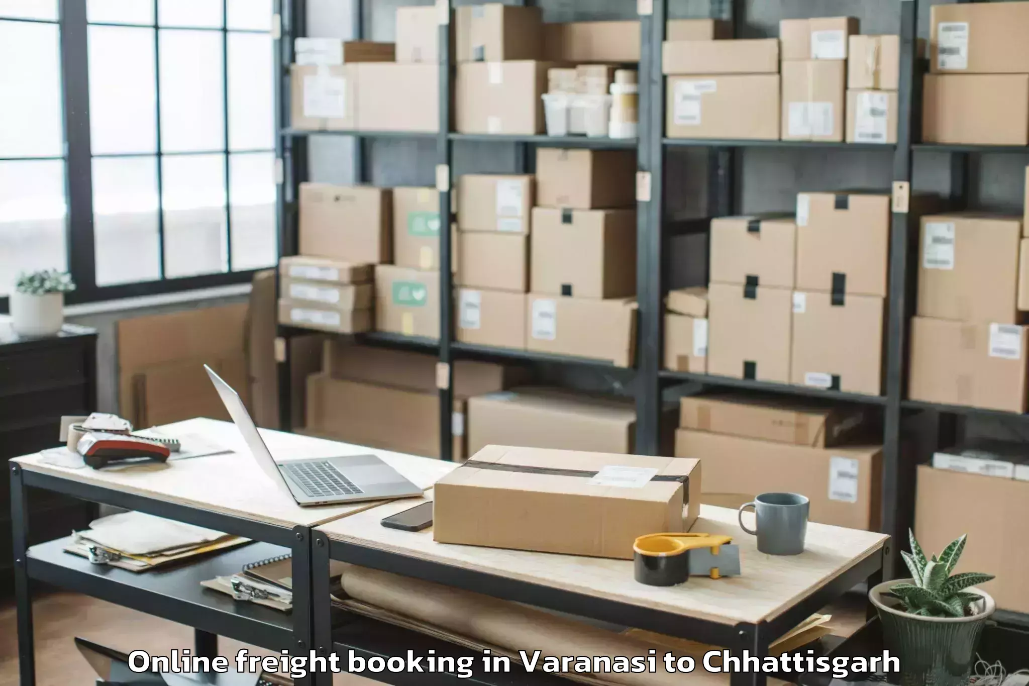 Trusted Varanasi to Korba Online Freight Booking